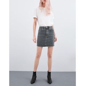 Zara grey denim mini skirt